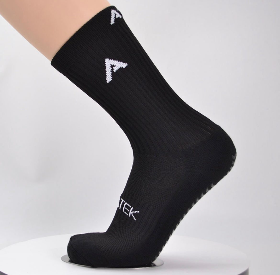 blalck atek sock on white background